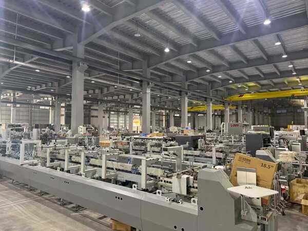 SINOSUN 30,000 square meters state-of-the-art folder gluer manufacturing facility