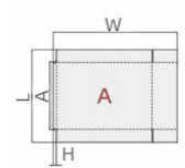 Cross-sectional view of a folded flat box illustrating precise glue joints and corrugated structural layers.