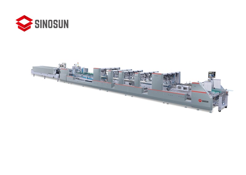 SINOSUN YL-1450/1650PC-B high-speed multifunctional automatic folder gluer for cardboard and corrugated boxes