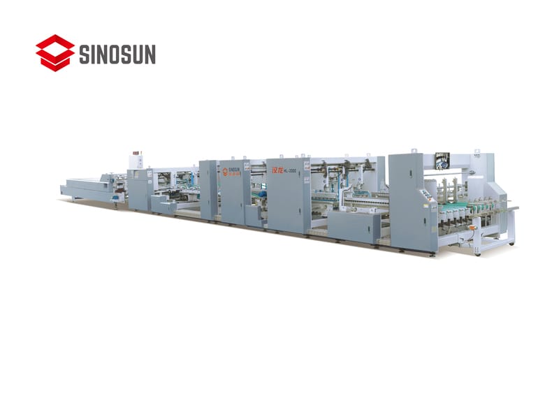 SINOSUN HL-2000 to 2800PC-A intelligent large-format heavy-duty folder gluer for corrugated packaging