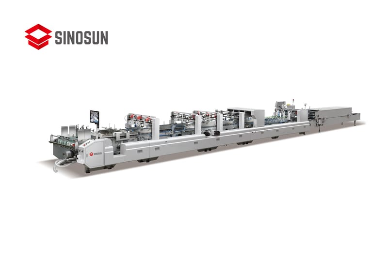 SINOSUN XCS-1450/1650PC-A high-speed multifunctional automatic folder gluer for cardboard and corrugated boxes