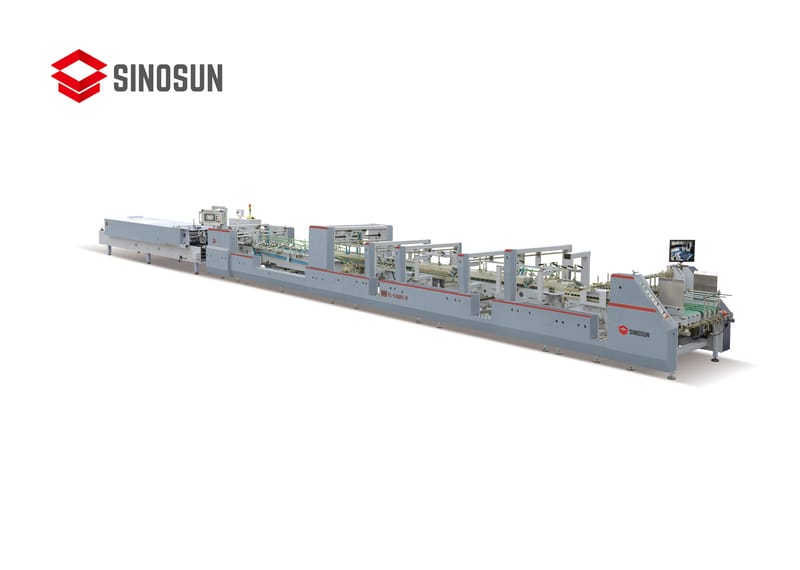 SINOSUN YL-1100PC-B/C high-speed multifunctional automatic folder gluer for cardboard and corrugated packaging