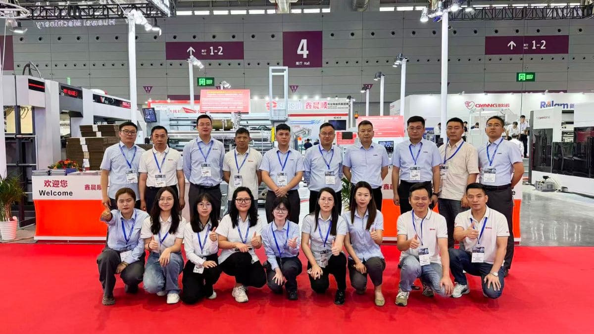 Sinosun folder gluer machines displayed at SinoFoldingCarton 2026 exhibition